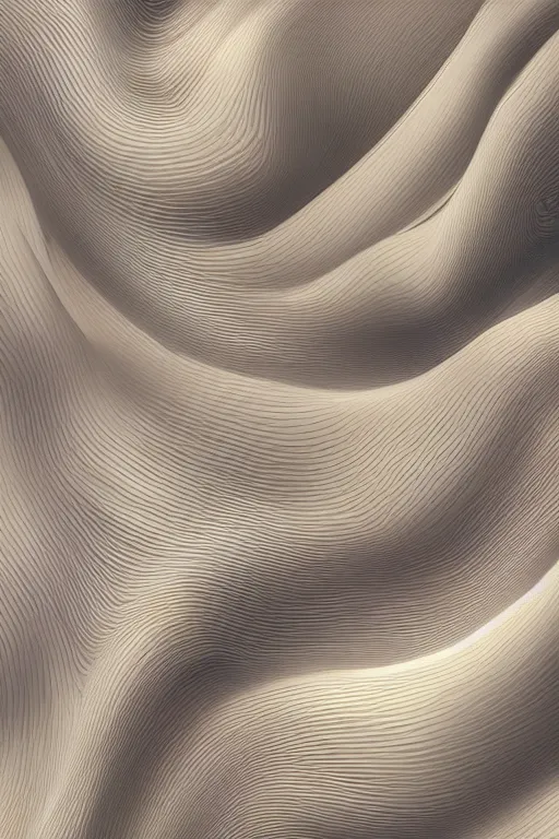 Prompt: ultra realistic single full height flat ios 1 5 wallpaper seamless perfect abstract modern art topography pattern, cinematic architectural scale, dramatic, volumetric, concept art, particle simulation in houdini by james jean and bridget riley and apple, beige cream natural muted tones, trending on artstation, rendered in octane