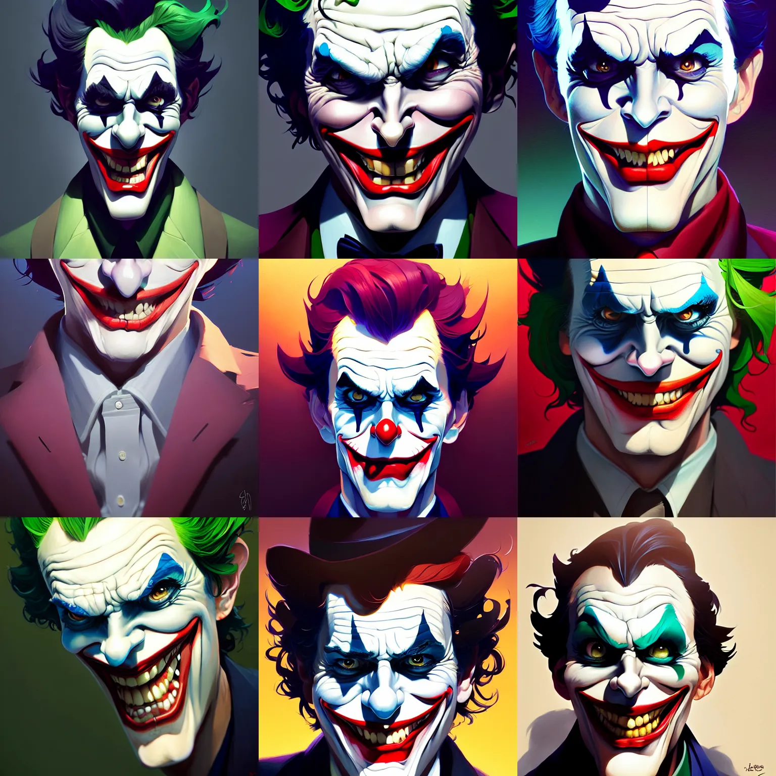 Prompt: portrait of a joker, behance hd by jesper ejsing, by rhads, makoto shinkai and lois van baarle, ilya kuvshinov, rossdraws global illumination