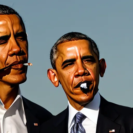 Prompt: Obama smoking