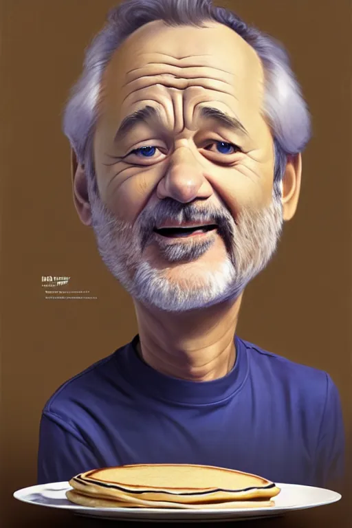 Prompt: bill murray making pancakes animation pixar style, by magali villeneuve, artgerm, jeremy lipkin and michael garmash, rob rey and kentaro miura style, golden ratio, trending on art station