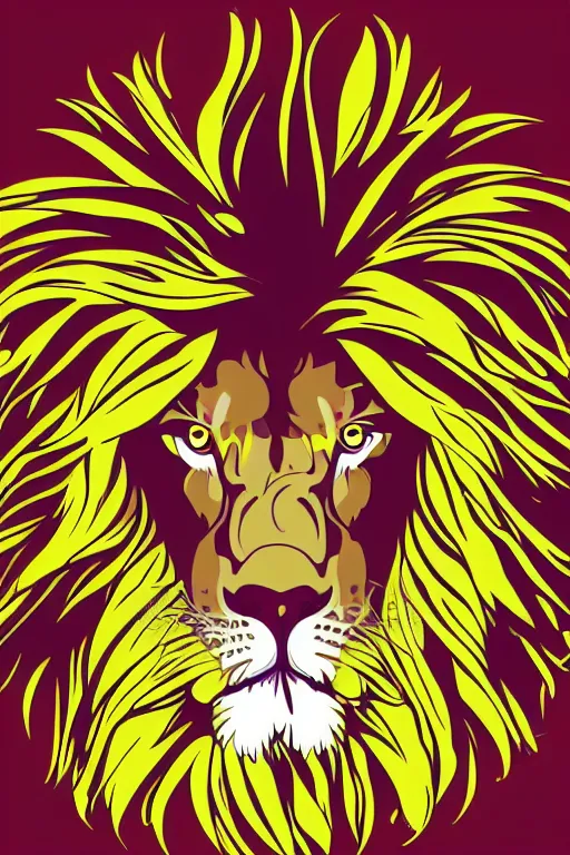 Image similar to Portrait of a lion, anime, sticker, colorful, illustration, highly detailed, simple, smooth and clean vector curves, no jagged lines, vector art, smooth