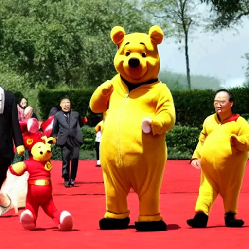 Image similar to Xi Jinping in a Winnie the Pooh costume