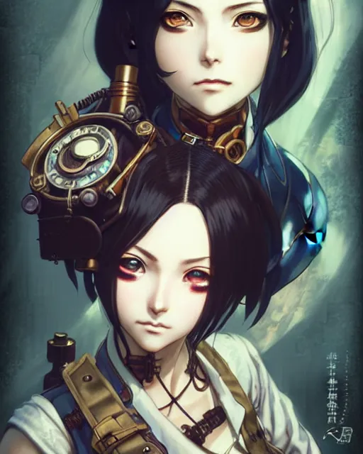 Prompt: portrait Anime Girl steampunk, pretty face, realistic shaded, fine details. Bioshock steampunk realistic shaded lighting by katsuhiro otomo ghost-in-the-shell, magali villeneuve, artgerm, rutkowski Jeremy Lipkin and Giuseppe Dangelico Pino and Michael Garmash and Rob Rey