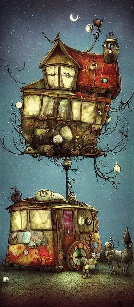 Prompt: a caravan by alexander jansson