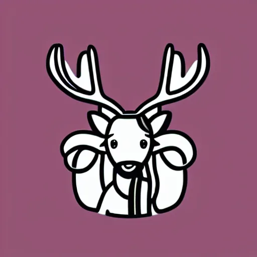 Prompt: a cute elk, digital art, iconic icon, 2 d vector logo, cartoon, t - shirt design