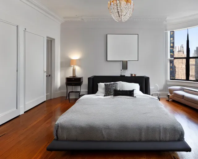 Prompt: open bedroom in new york city.