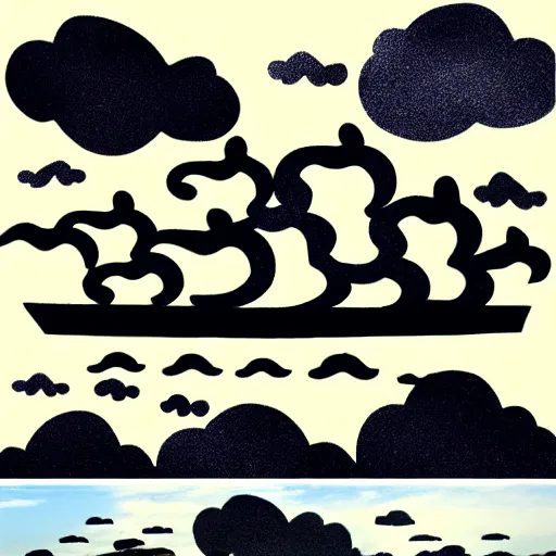 Prompt: clouds in the shape of a pirate ship