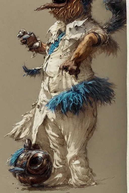 Prompt: ( ( ( ( ( cookie monster. muted colors. ) ) ) ) ) by jean - baptiste monge!!!!!!!!!!!!!!!!!!!!!!!!!!!