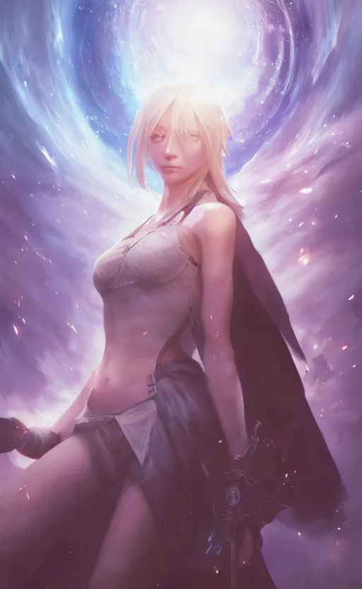 Image similar to a girl from final fantasy live action, fate stay night, evocative, mystical night, very very very very detailed, award winning, masterpiece digital painting by greg rutkowski, alex grey, artstation, 4 k wallpaper