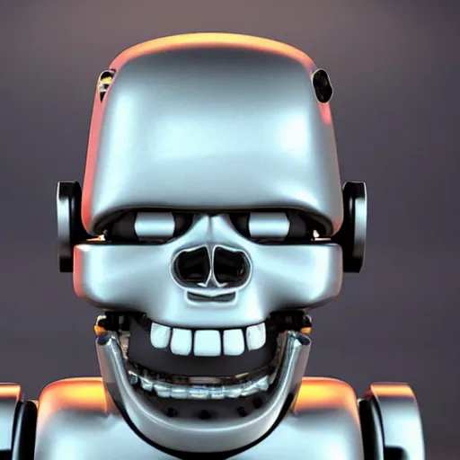 Prompt: android endoskeleton with the face of Dan Schneider eating a greasy hamburger, high quality, unreal engine 5 render, high quality render, octane render, photo realistic, ultra detail, cinematic lighting, realistic