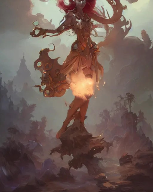 Image similar to restoring the world as an artificer by pete mohrbacher and artgerm and wlop and scott fischer and seb mckinnon, digital art, highly detailed, intricate, fantasy, mystical, sharp focus, Trending on Artstation HQ, deviantart, unreal engine 5, 4K UHD image