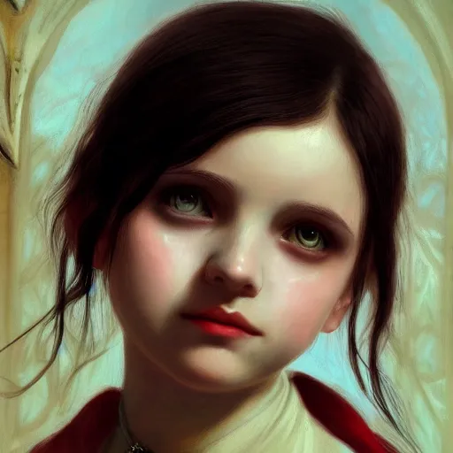 Prompt: portrait of young vampire princess, realistic eyes, headshot, pale skin, 4k, rule of thirds, extreme detail, detailed illustration, trending artstation, hd, fantasy, realistic lighting, by Albert Bierstadt, Frederic Edwin Church.