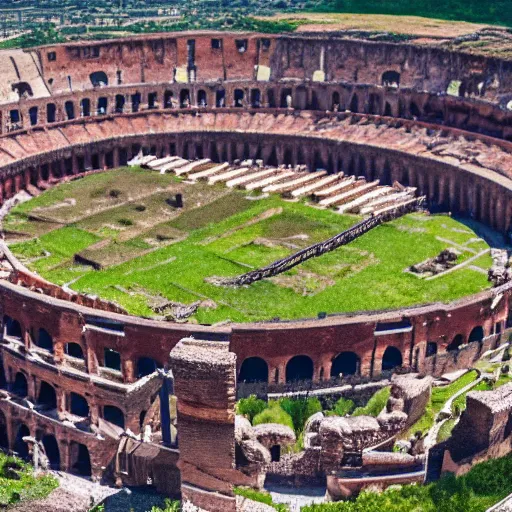 Image similar to 8 k hd detailed octane render of a gladiator duel in the roman colosseum