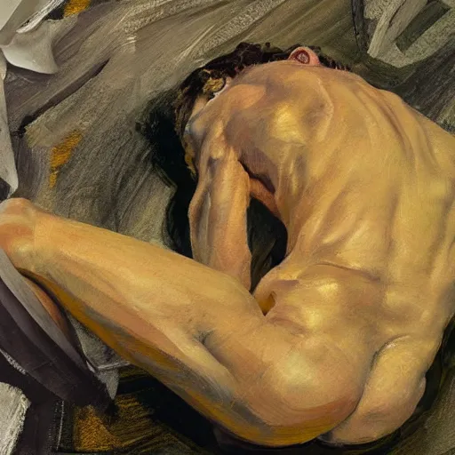 Image similar to high quality high detail painting by lucian freud and frank frazetta, hd, yellow