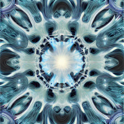 Image similar to abstract marble sculpture with fractals and crystals, digital art