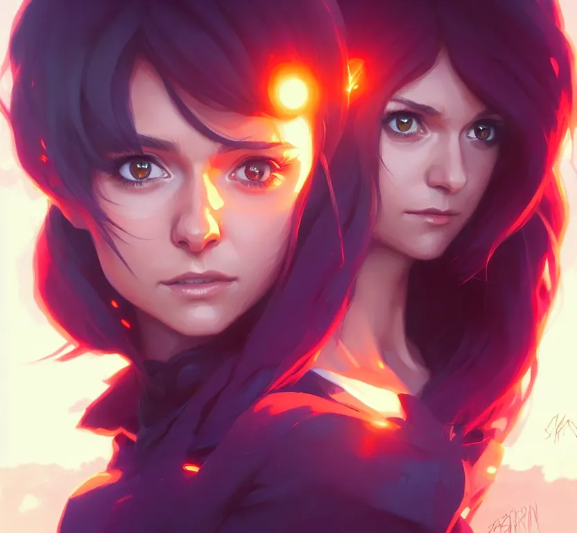 Prompt: nina dobrev, trending on artstation by artgerm, stephen bliss, greg rutkowski, loish, rhads, makoto shinkai and lois van baarle, ilya kuvshinov, rossdraws.