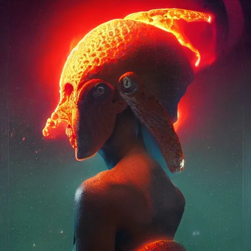 Prompt: extraterrestrial inferno french shore rhombu starling papaya noodle creek , by Michelangelo and Greg Rutkowski and François de Nomé , synthwave , National Geographic photo , movie poster