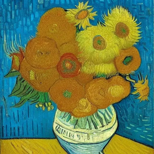 Image similar to an unusually beautiful bouquet in the sunny room of his beloved wife, wrote van gogh