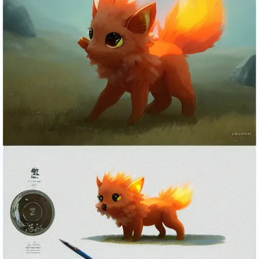 Image similar to vulpix, Greg rutkowski, Trending artstation, cinematográfica, digital Art