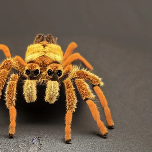 Prompt: the head of a tarantula photoshopped onto a gorrilla's body, full - body shot