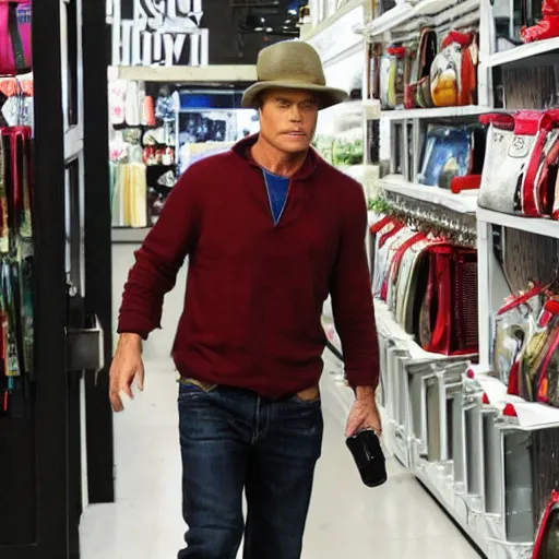 Prompt: rob lowe robbing a lowe's store