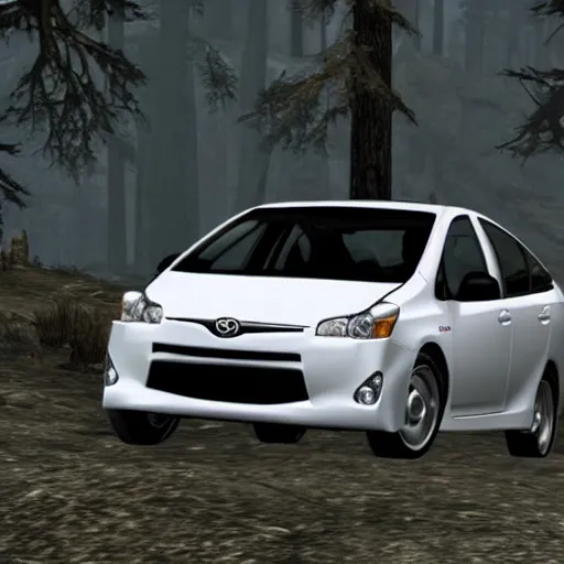 Prompt: 2008 Toyota prius in skyrim