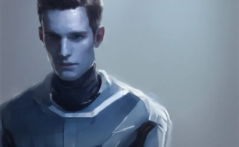 Image similar to A painting of Connor the Android sent by Cyberlife trending on artstation in the style of Greg Rutkowski