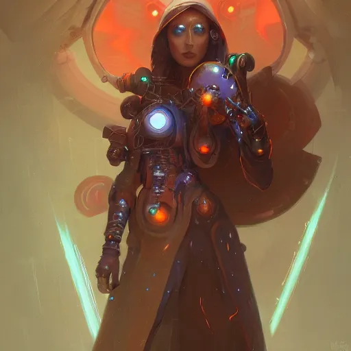 Image similar to portrait of a beautiful cybernetic mage, cyberpunk concept art by pete mohrbacher and seb mckinnon and beksinski and josan gonzales, digital art, highly detailed, intricate, sci-fi, sharp focus, Trending on Artstation HQ, deviantart, unreal engine 5, 4K UHD image