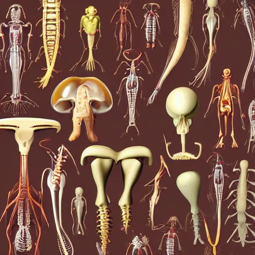 Prompt: 3d scientific illustration of medical research on alien anatomy