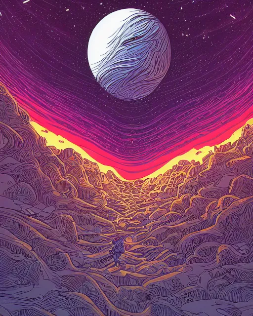 Image similar to the most amazing dream, dan mumford, moebius, hd, digital illustration