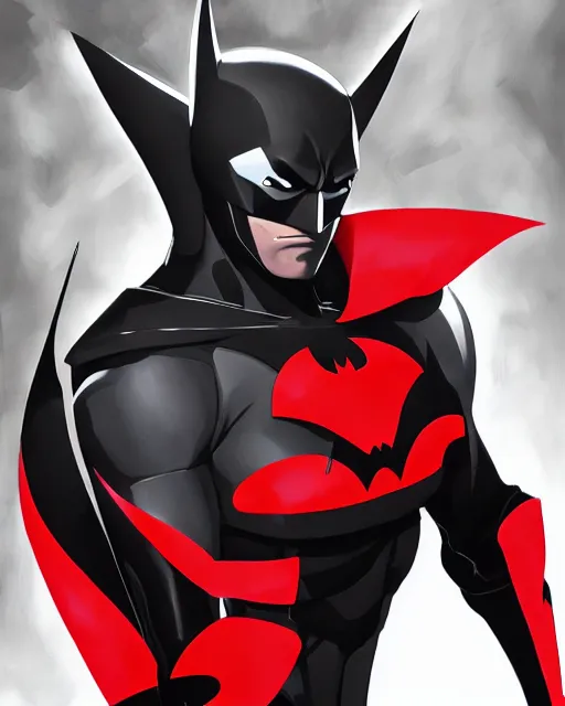 Image similar to anime portrait of Batman Beyond by Stanley Artgerm Lau, WLOP, Rossdraws, James Jean, Andrei Riabovitchev, Marc Simonetti, and Sakimichan, trending on artstation