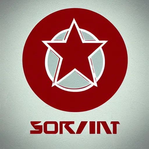 Image similar to Soviet logo, flat art, vector design