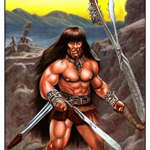 Image similar to conan the barbarian by frank frazzetta