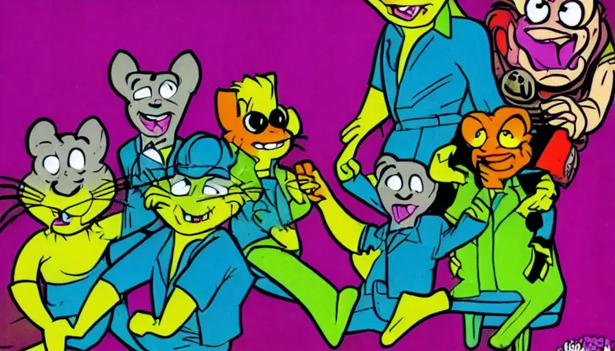 Image similar to 80s cartoon about radioactive mutant rats.
