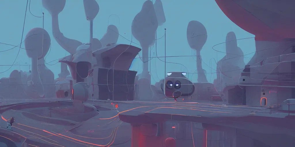 Image similar to Non Euclidean Geometry by Goro Fujita and Simon Stalenhag , 8k, trending on artstation, hyper detailed, cinematic