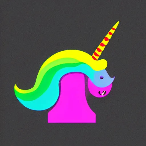 Prompt: Rainbow Robot Unicorn profile picture for social media sites. Limited palette, crisp vector line full body