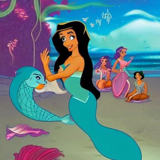 Image similar to princess jasmine as a mermaid