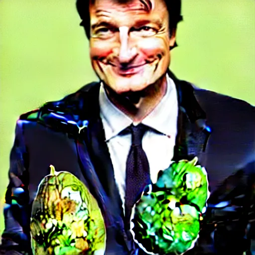 Image similar to avocado as nathan fillion