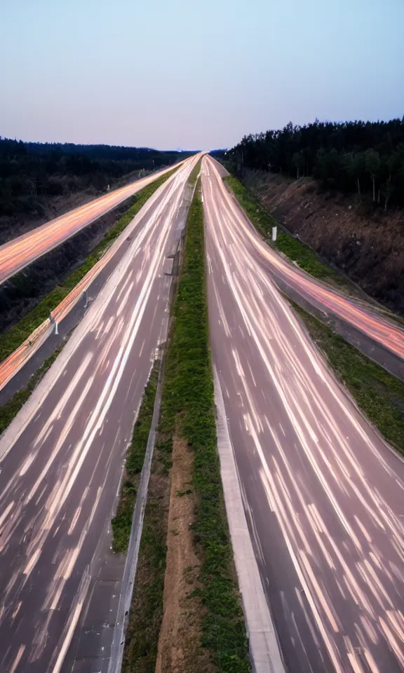 Image similar to a single long highway at night