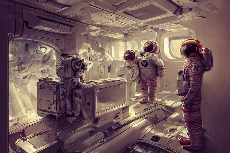 Image similar to hyperrealistic photography of a machine entering an astronaut host in the style of Jin Kagetsu, James Jean and wlop, highly detailed, sharp focus, intricate concept art, digital painting, ambient lighting, vivid colors, 4k, artstation