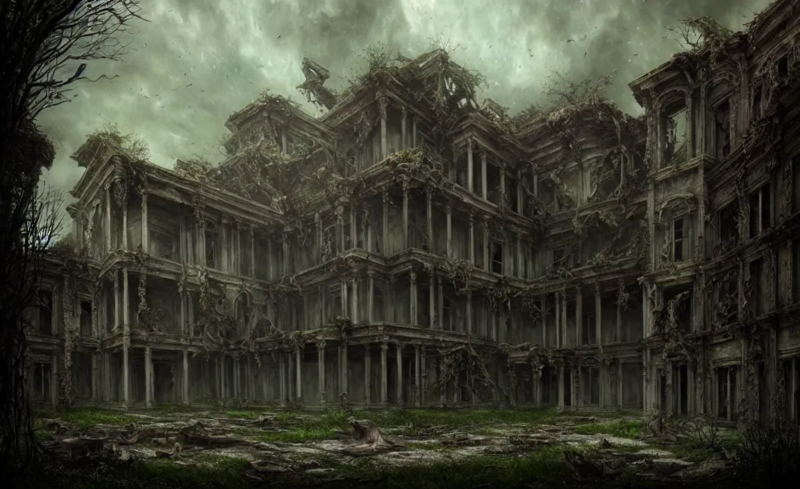 Prompt: epic professional digital art of abandoned ruins, faint taupe moody atmospheric lighting, painted, intricate, detailed, detailed, foreboding, by leesha hannigan, wayne haag, reyna rochin, ignacio fernandez rios, mark ryden, iris van herpen,, epic, stunning, gorgeous, much wow, cinematic, masterpiece.