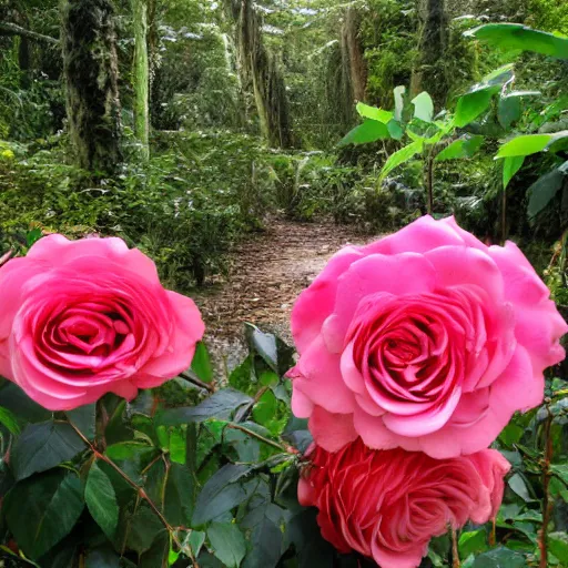 Image similar to in the jungle of giant roses