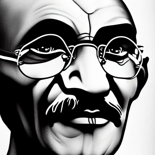 Image similar to portrait of mahatma gandhi portrayed by conor mcgregor. digital art trending on artstation