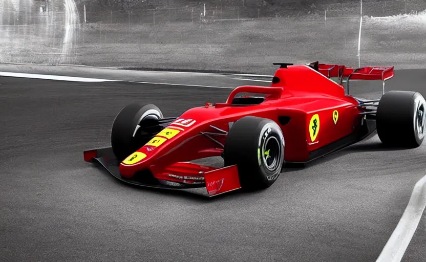 Image similar to “A 2025 Ferrari Formula One Concept, studio lighting, HYPER REALISTIC VFX SIMULATION, 8K”