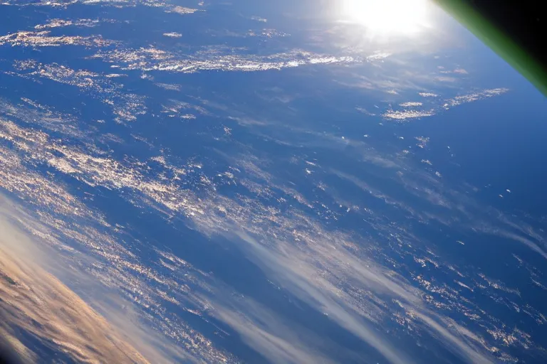 Image similar to photo of sun on earth horizon from the international space station