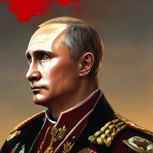 Prompt: Vladimir Putin as General Sebastiano Di Ravello from Just Cause 2 game, portrait, highly detailed, digital painting, artstation, concept art, smooth, sharp focus, illustration, cinematic lighting, art by artgerm and greg rutkowski and alphonse mucha