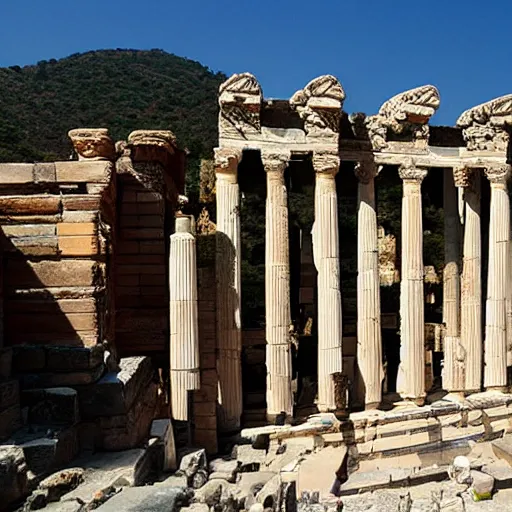 Prompt: 'A vigorous diamond Temple of Artemis at Ephesus by Mattingly David B. and Jones Jeffrey Catherine',