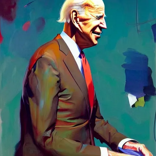 Image similar to joe biden in the style of adrian ghenie, esao andrews, ( ( ( jenny saville ) ) ), edward hopper, surrealism, dark art by james jean