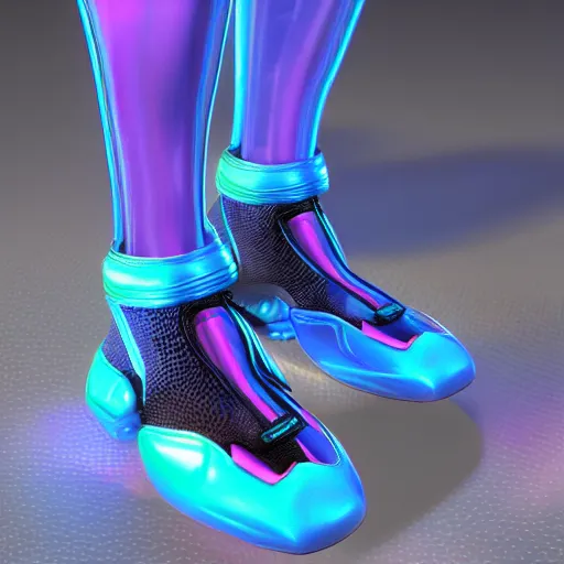 Image similar to futuristic cyber balenciaga sneakers, highly detailed, 8 k, pbr, surreal, colorful, direct lighting, hyper realistic,