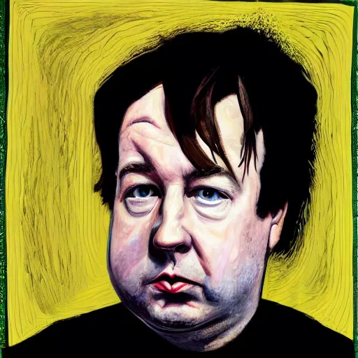 Image similar to a portrait of bill hicks in the style of lucien freud